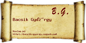 Bacsik György névjegykártya