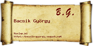 Bacsik György névjegykártya