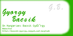 gyorgy bacsik business card